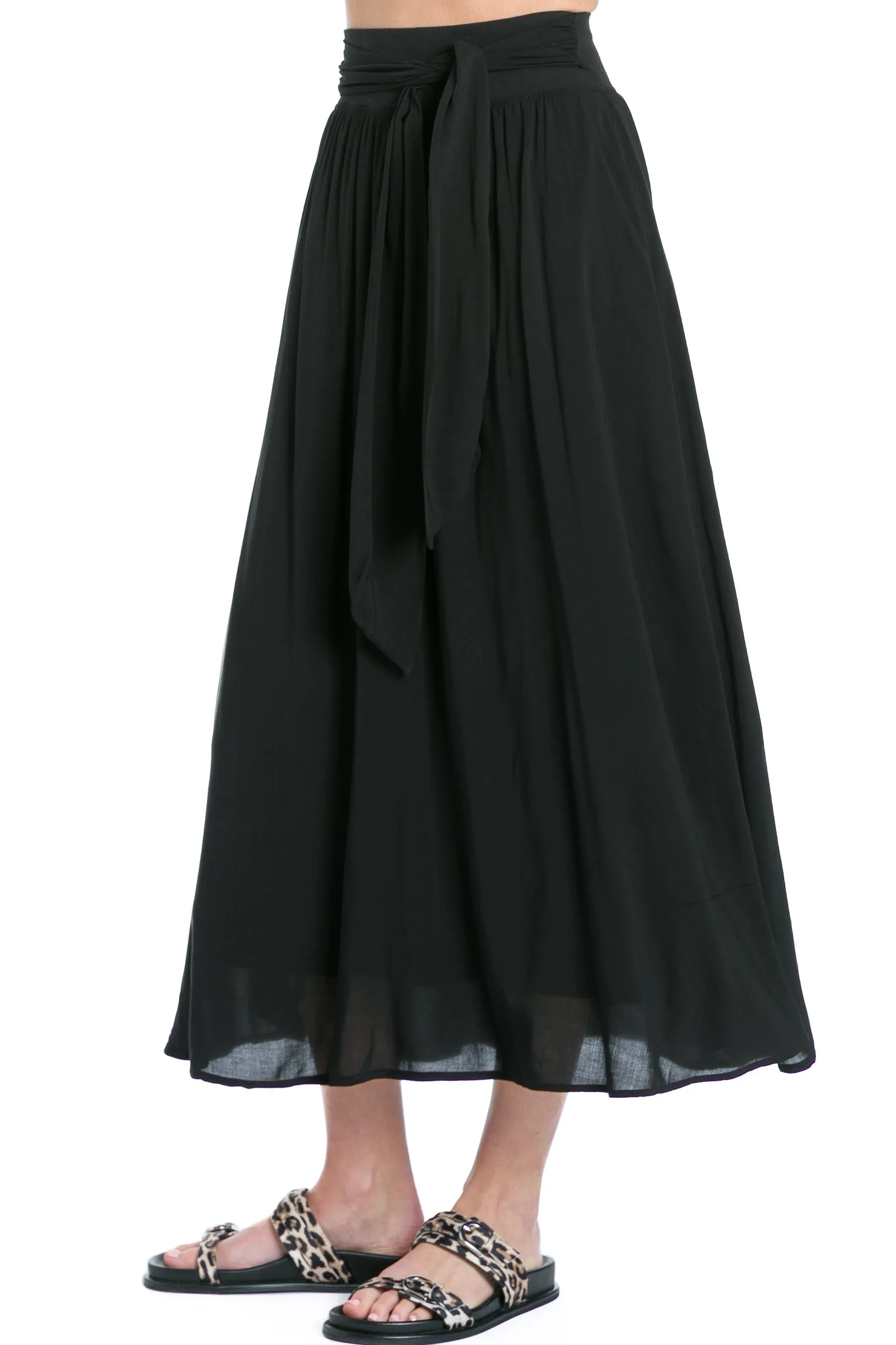 Tie Front Midi Skirt