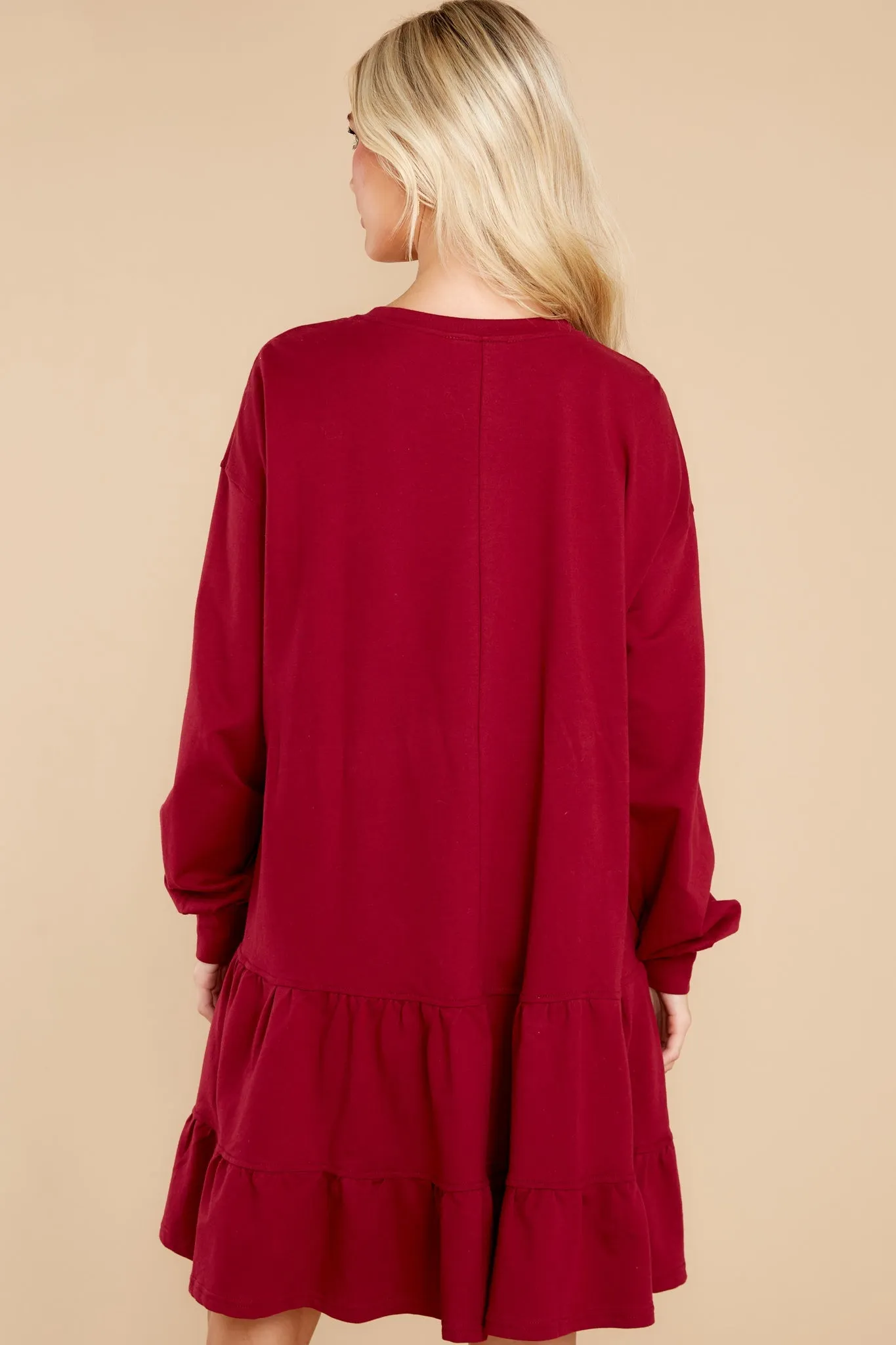 To Be Continued Burgundy Dress