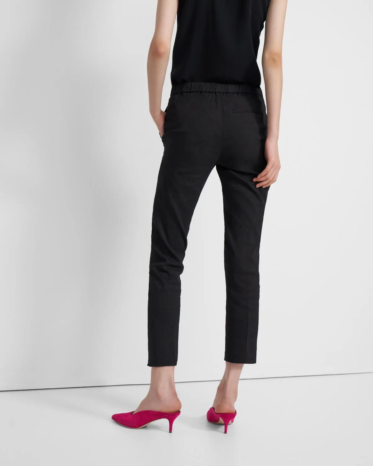 Treeca Pull-On Pant in Good Linen - Black