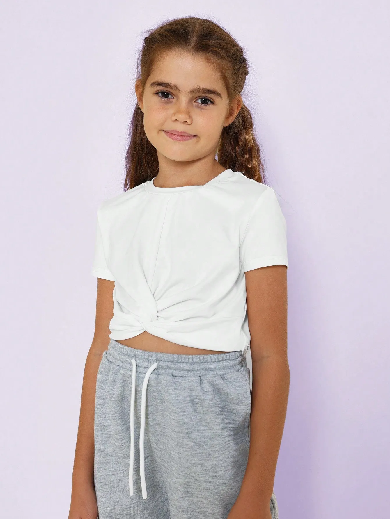 Tween Girls Twist Front Tee And Cargo Pant 2 Piece Set