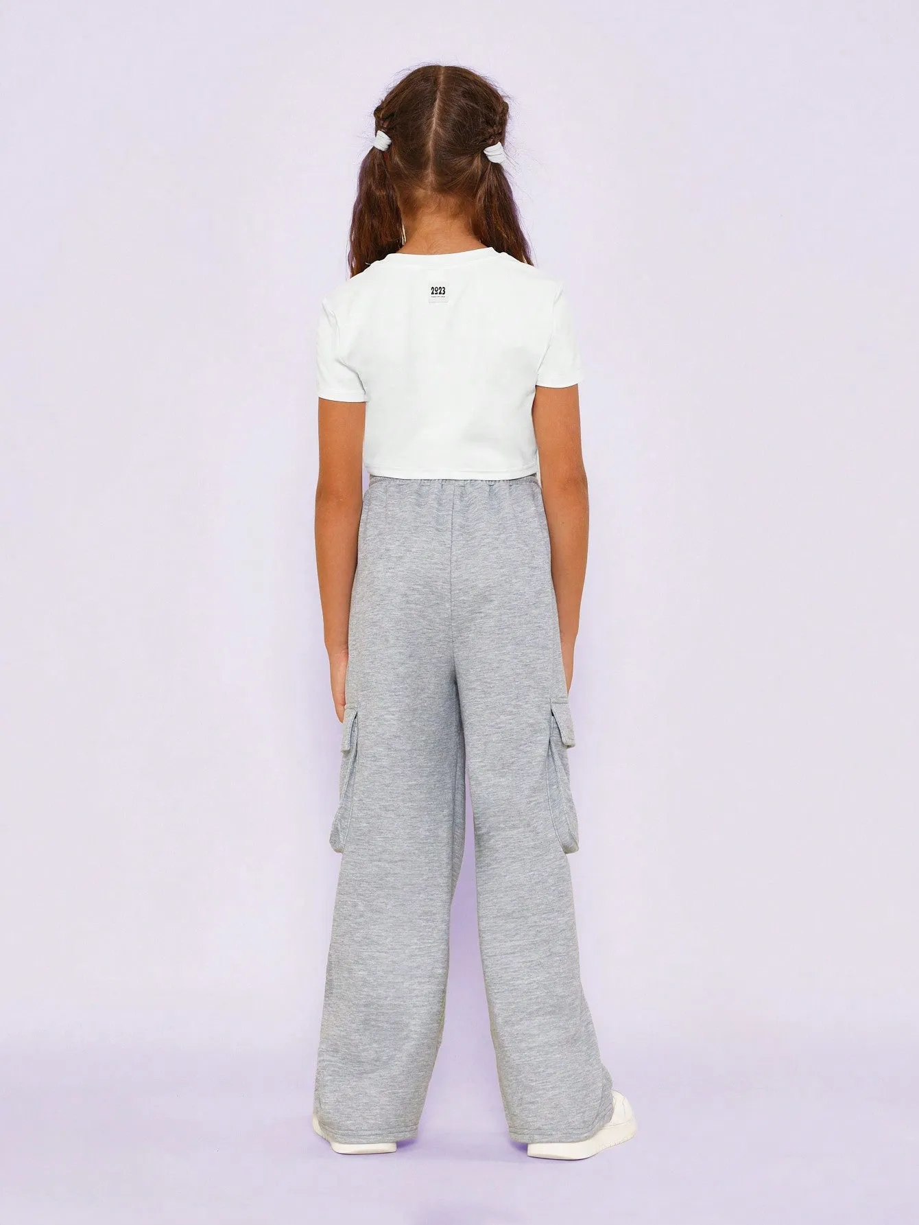 Tween Girls Twist Front Tee And Cargo Pant 2 Piece Set