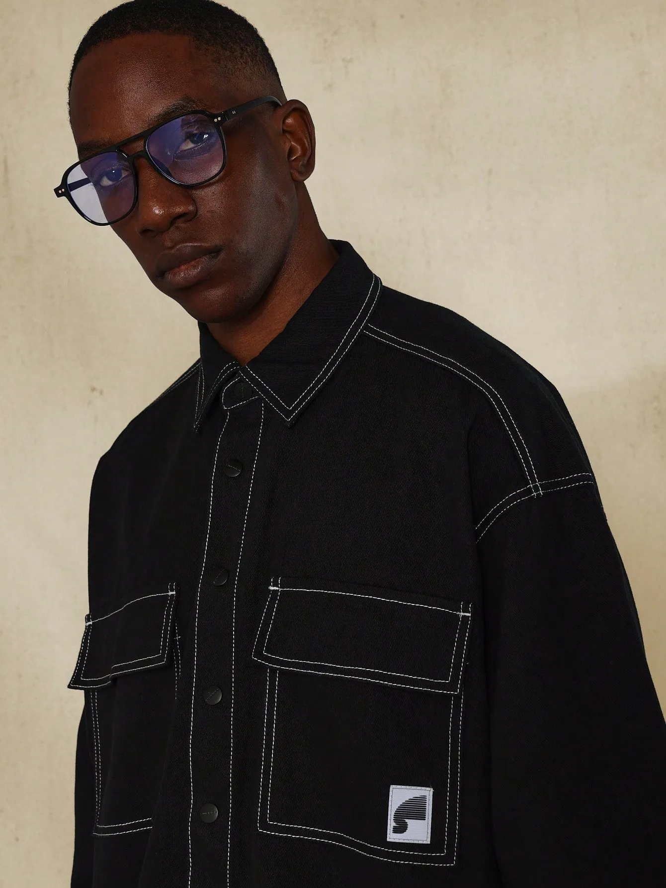 Twill Long Sleeve Shirt And Cargo Pant With Contrast Stitching 2 Piece Set