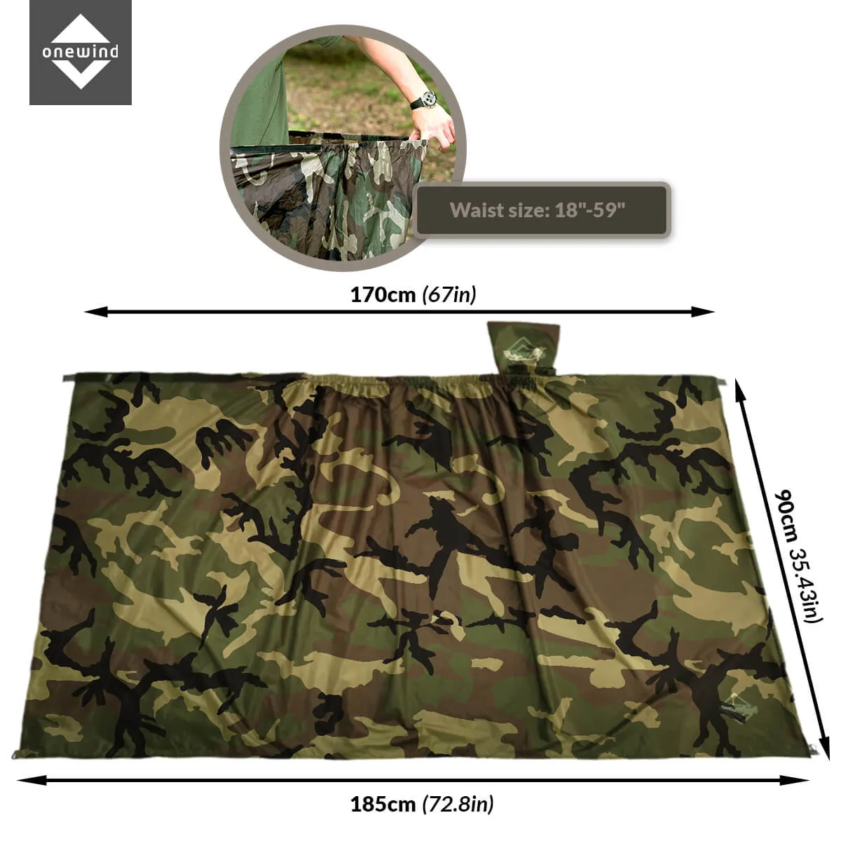 Ultralight Silnylon Rain Skirt Camo