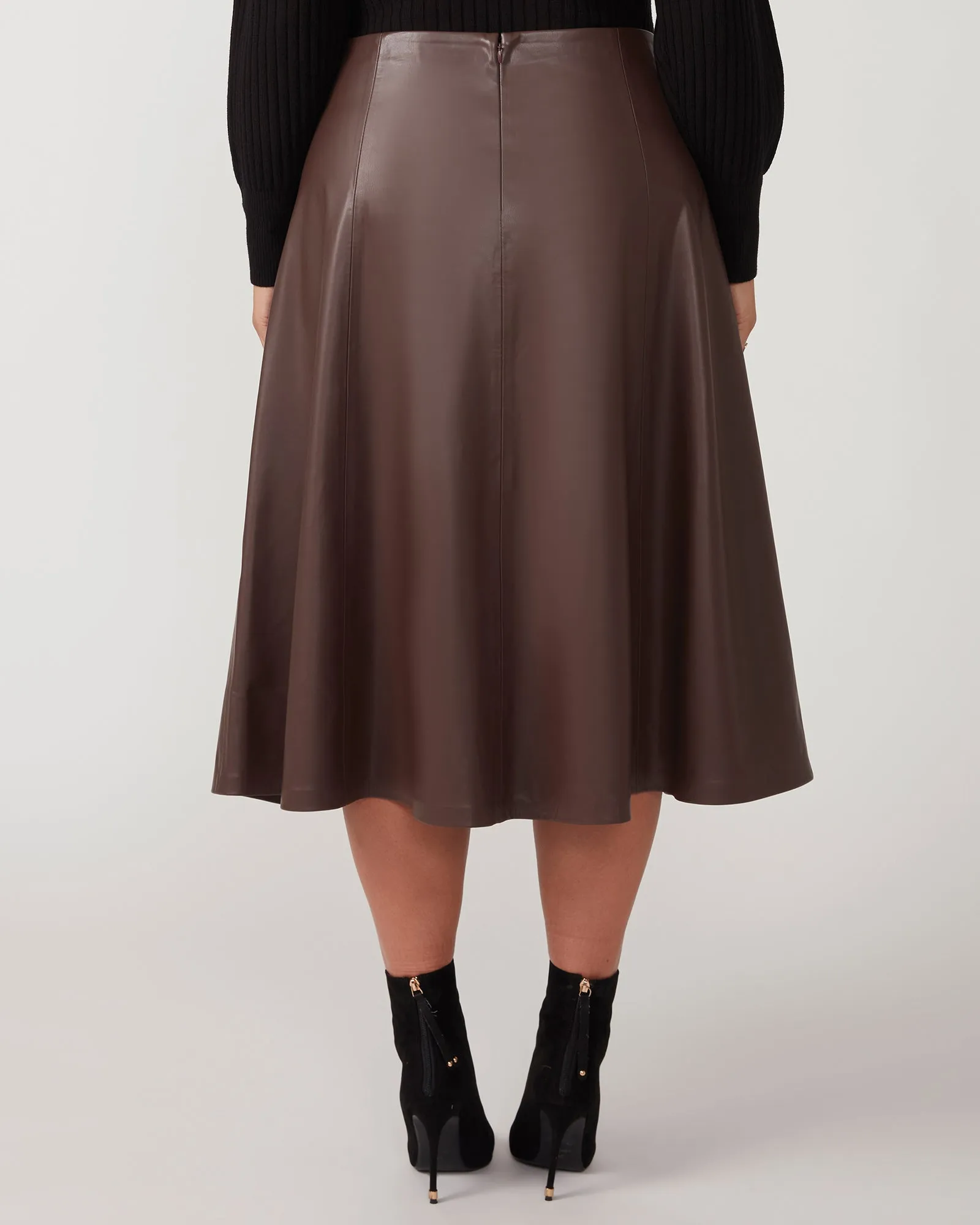 Vegan Leather Midi Skirt