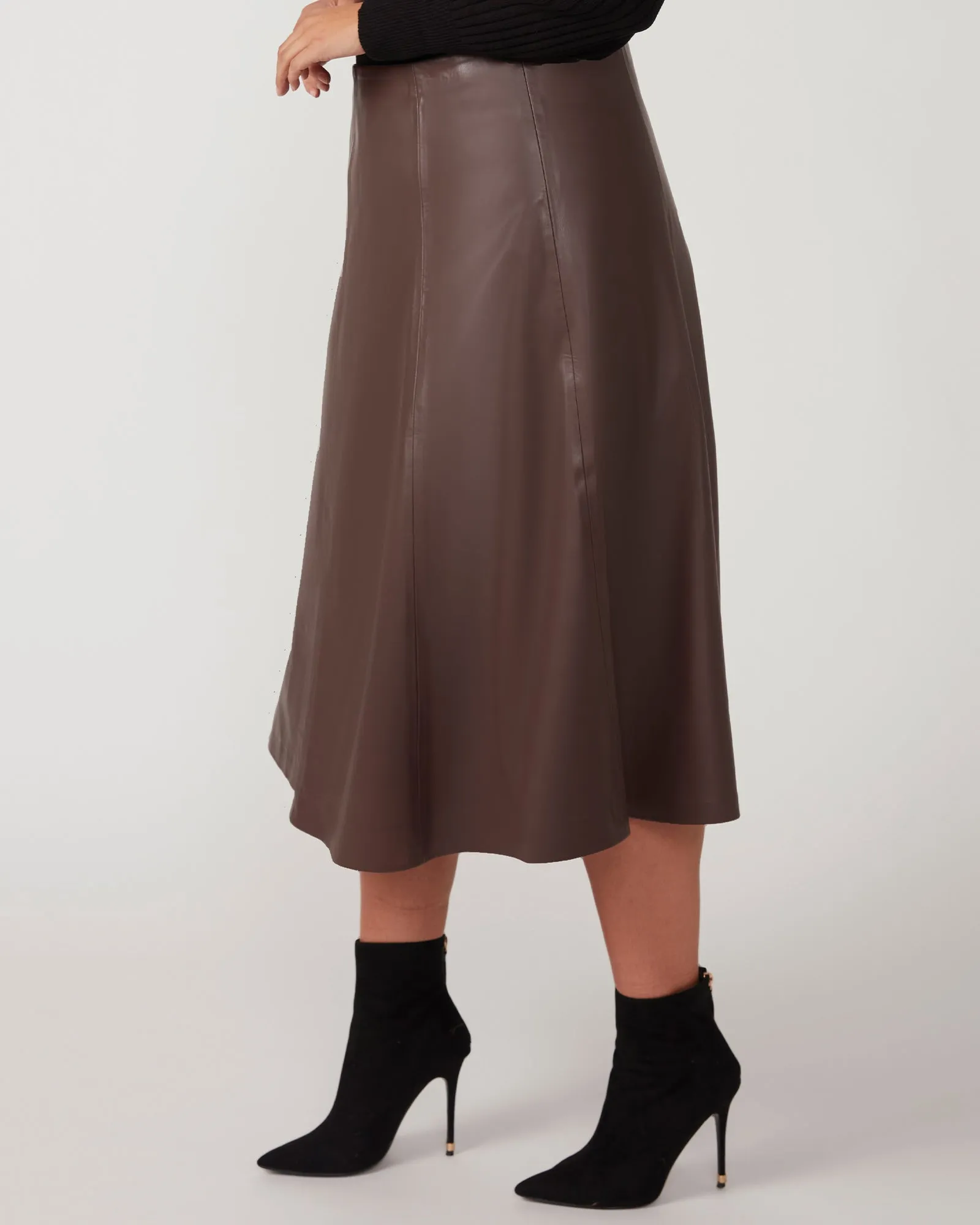 Vegan Leather Midi Skirt