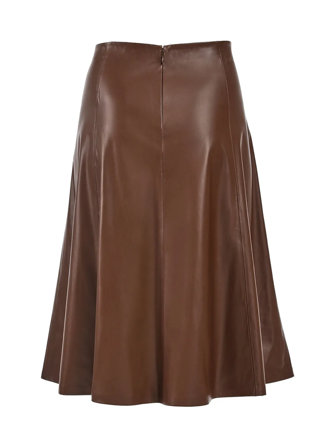 Vegan Leather Midi Skirt