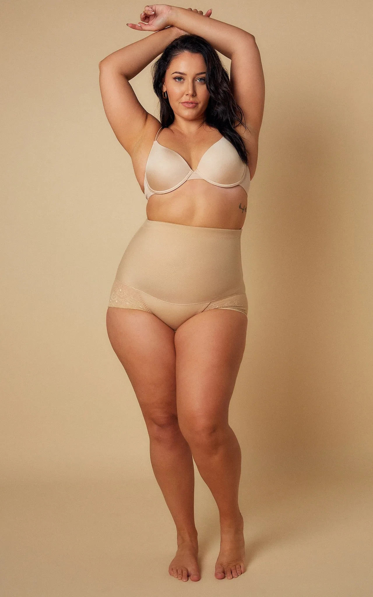 Venus High Waisted Lace Shapewear Briefs - Nude