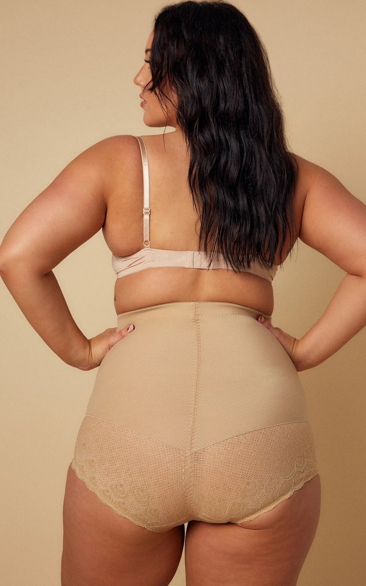 Venus High Waisted Lace Shapewear Briefs - Nude