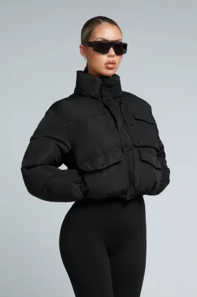 W23/24 KG Cropped Puffer Jacket - Black