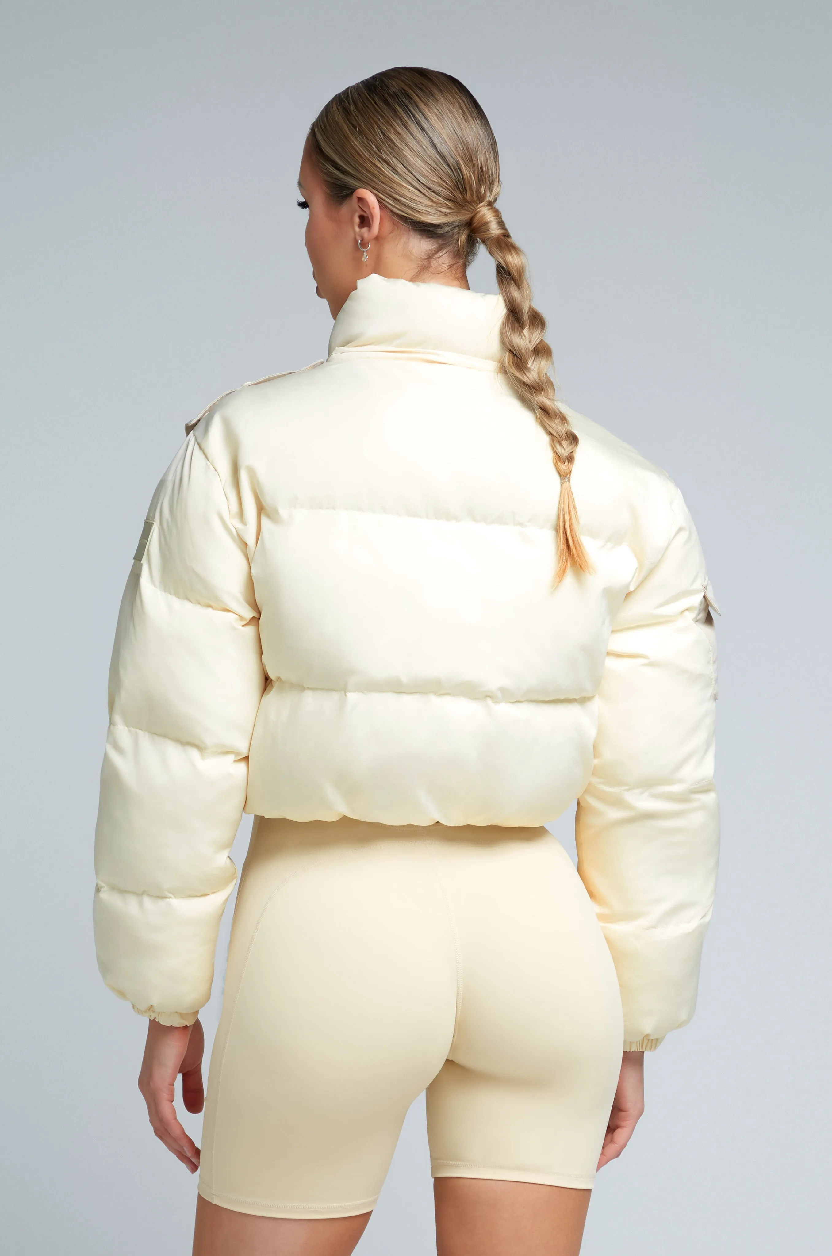 W23/24 KG Cropped Puffer Jacket - Cream