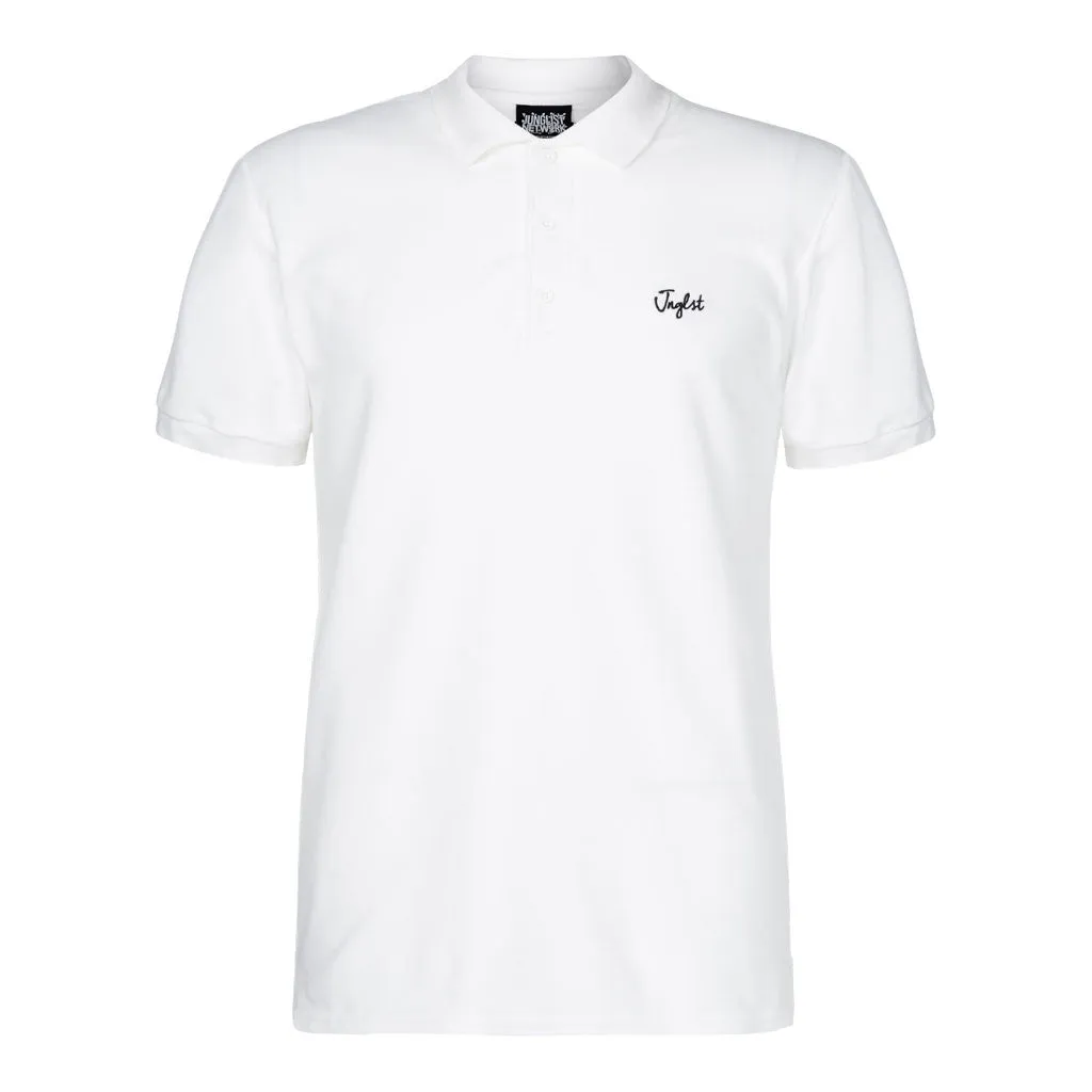 White Jnglst Polo Shirt with Black logo