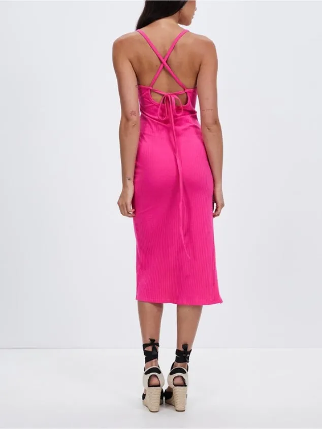 Women's Casual Slip Long Dress Sexy Sleeveless Backless Rose Pink Dress by Kaja Clothing - Bernice Dress