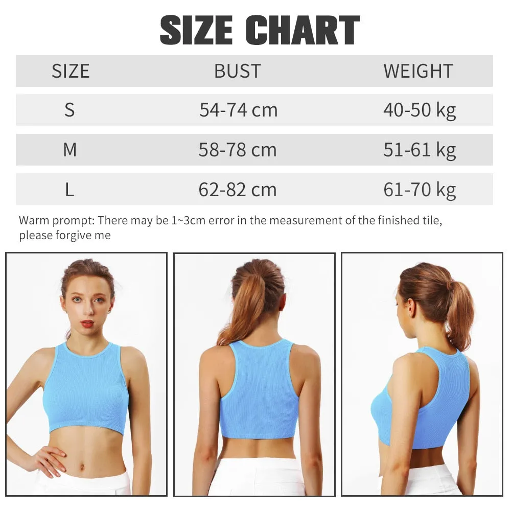 Women's Crop Top Fitness Gym Sportswear Tank Tops Yoga Top Female Clothing Workout T Shirts Outwear Sleeveless Vest