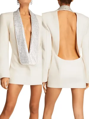 Women's Rhinestone Blazer - Backless & In 3 Colors!