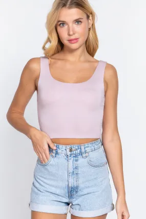 Women's Scoop Neck 2 Ply Crop Tank Top