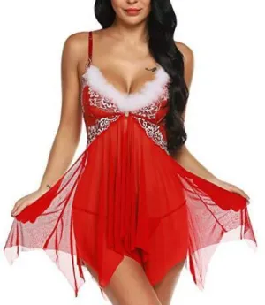 X10 Xmas Dress Baby Doll Lingerie