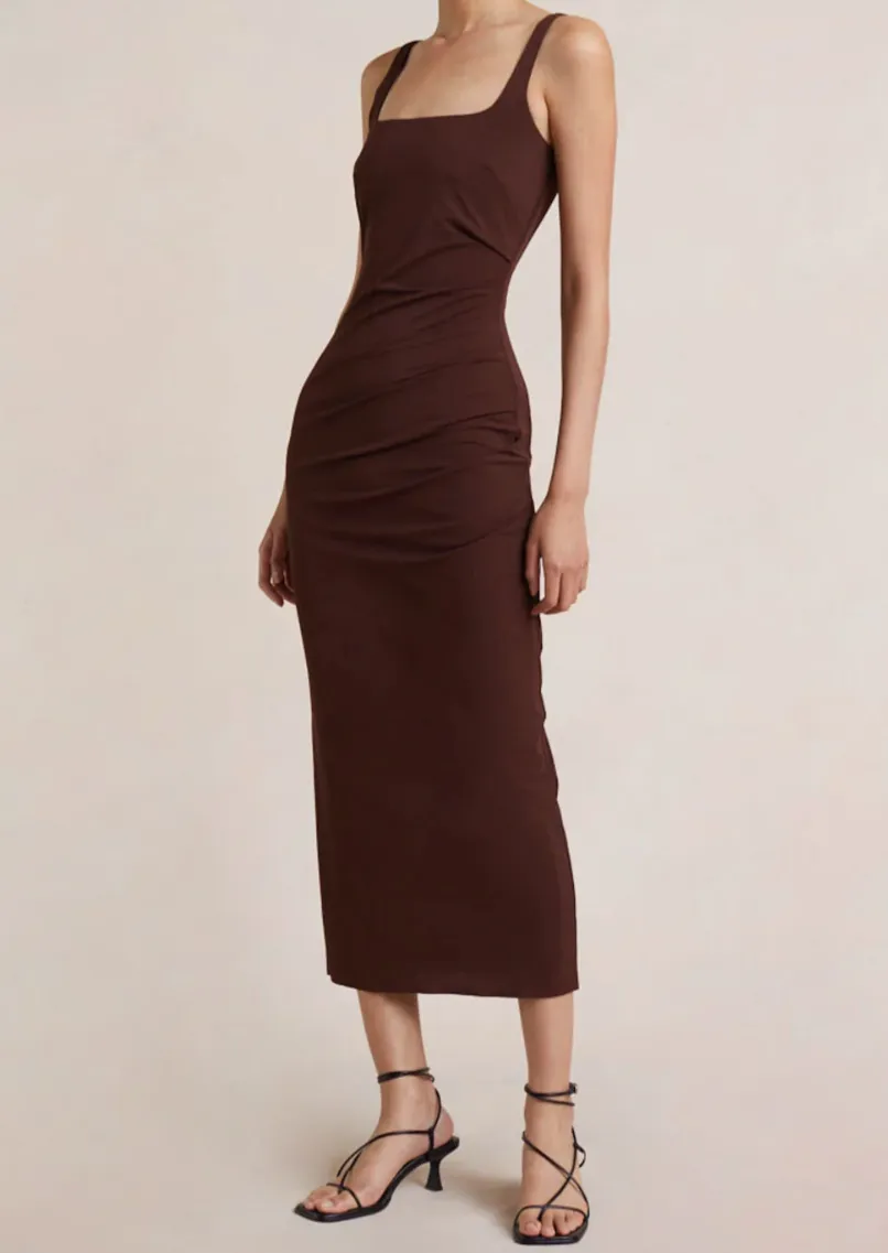 Yasmin Midi Dress - Cognac