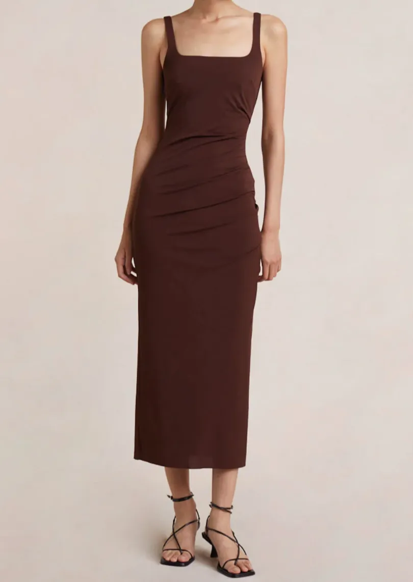 Yasmin Midi Dress - Cognac